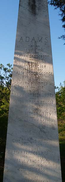 Adams family obelisk (photo by Webmaster)
