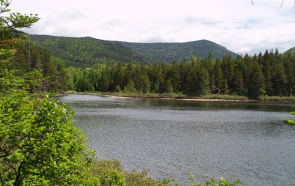 Ammonoosuc Lake and mountains (photo by Webmaster)