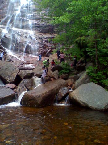 A pool at the base of Arethusa Falls (photo by Bill Mahony)
