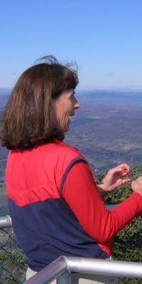 Kristin on Mount Ascutney's observation tower (photo by Mark Malnati)