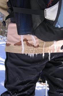 Icicles on Chery's jacket (photo by Mark Malnati)