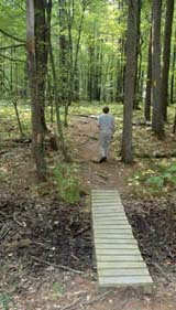 Trail bridge over dry tributary creek (photo by Ben Kimball)