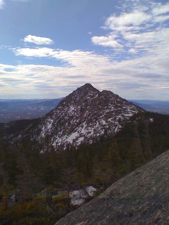 The exposed, double peaks of Mt. Chocorua (photo by Bill Mahony)