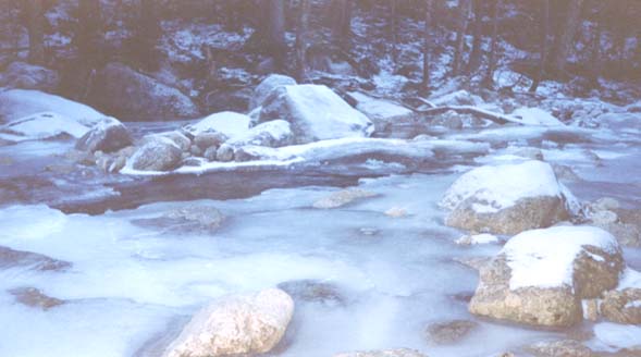 Frozen brook (photo by Webmaster)