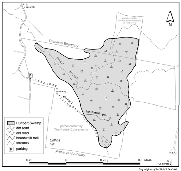 Hurlbert Swamp Trail Map (map by Ben Kimball)