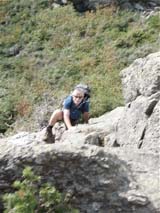 Bob climbing Mt. Jefferson (photo by Kathy Astrauckas)