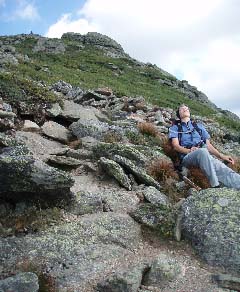"Dead" hikers recovering our energy on Mt. Jefferson (photo by Kathy Astrauckas)