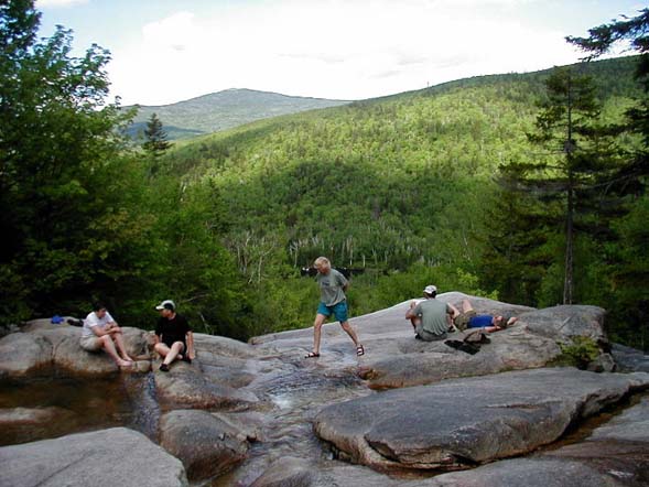 Soaking our feet at the Whitewall Brook outlook (photo by James Horner)
