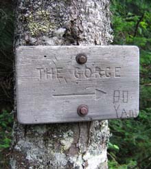 Sign for the gorge spur (photo by Mark Malnati)