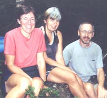 AT thru-hikers:  Ripple, Not Here, and Spot (photo by Webmaster)