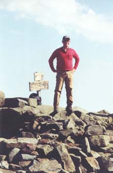 Tom on the summit of Mt. Moosilauke (photo by Webmaster)