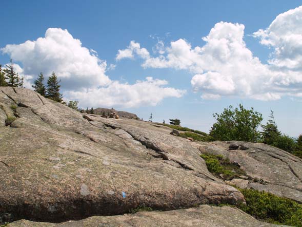 Pemetic Mountain Trail leading over ledges up to the summit (photo by Webmaster)