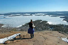 View from West Rattlesnake of Squam Lake in March  (photo by Ben Kimball for the NH Natural Heritage Bureau)