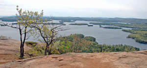 top of the ledges at West Rattlesnake in spring  (photo by Ben Kimball for the NH Natural Heritage Bureau)