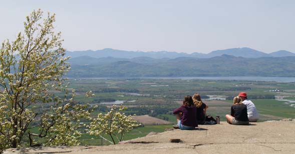Views of the Champlain Valley from Snake Mountain's summit (photo by Webmaster)