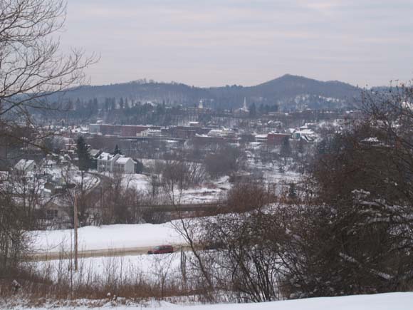 View of St. Johnsbury from the last part of the Red Trail (photo by Webmaster)