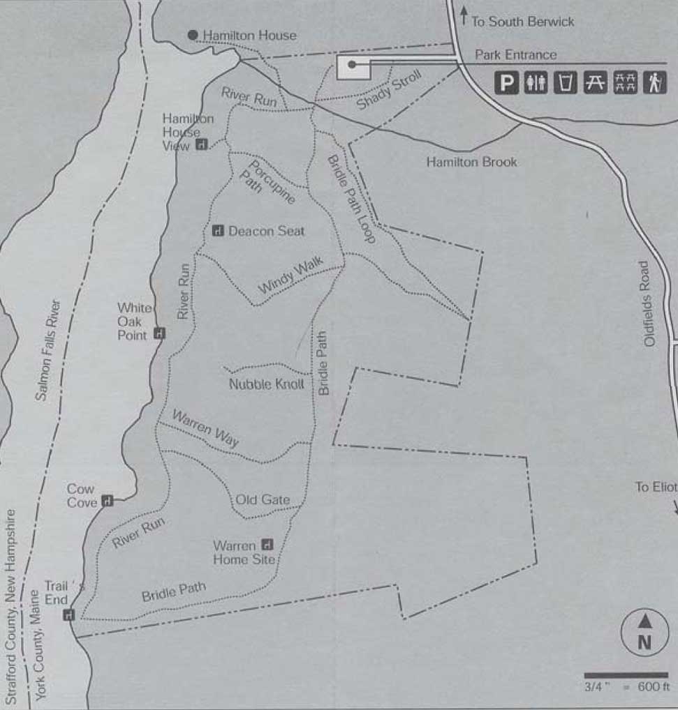 Trail map of Vaughan Woods Memorial State Park (map courtesy of Vaughan Woods Memorial State Park)