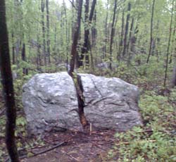 Split Rock on Semuhenna Trail (photo by Bill Mahony)