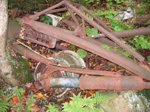 Landing gear from B18 plane crash (photo by Mark Malnati)