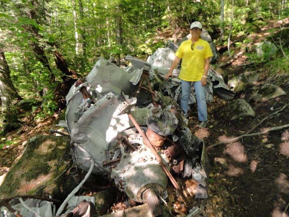 At the B18 crash site (photo by Jim Gonia)