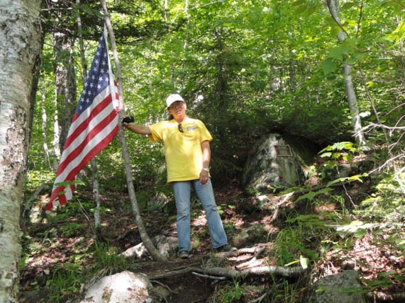 Flag at the B18 crash site (photo by Jim Gonia)