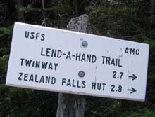 Lend-A-Hand Trail sign (photo by Mark Malnati)